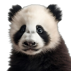 Fototapeta premium A baby panda cub bear on a transparent background png isolated Generative Ai