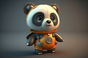 A cute little 3D panda generated by AI