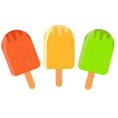 Chocolate, strawberry, vanilla, ice cream vector design.