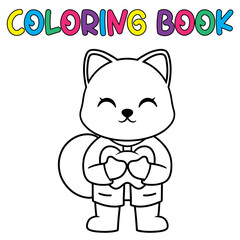 Coloring book cute doctor dog - vector illustration.