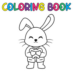 Obraz na płótnie Canvas Coloring book cute doctor bunny - vector illustration.