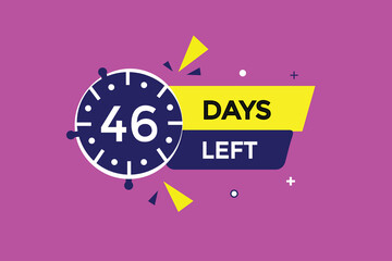 46 days left countdown template,46  day countdown left banner label button eps 46 
