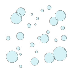 Soap bubbles on an isolated background. Illustration for interior decor.