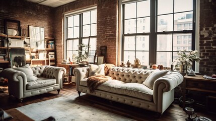 Minimalist Scandinavian Inspired Kitchen, White & Wood, Open Concept, Soft Daylight, Clean Lines - Generative AI