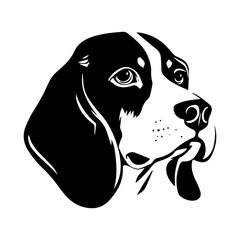 Beagle dog cartoon on white background illustration