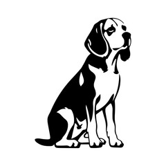 Fototapeta premium Beagle dog cartoon on white background illustration