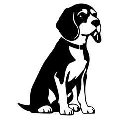 Beagle dog cartoon on white background illustration