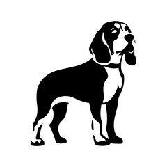 Beagle dog cartoon on white background illustration