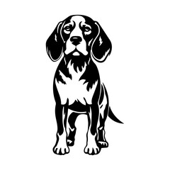 Beagle dog cartoon on white background illustration