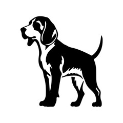Beagle dog cartoon on white background illustration
