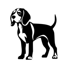 Beagle dog cartoon on white background illustration