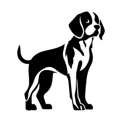 Beagle dog cartoon on white background illustration