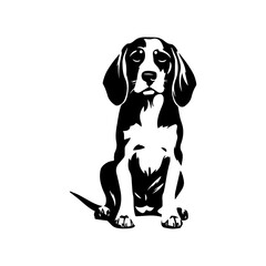 Beagle dog cartoon on white background illustration