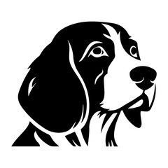 Beagle dog cartoon on white background illustration