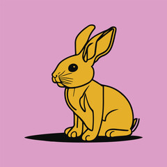 Rabbit Vector line Artwork