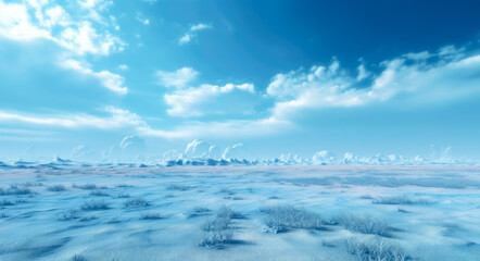 Fototapeta premium Blue sky day time background with majestic clouds. Generative Ai.