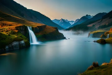 Full HD Wallpaper of Sea with falling water from gills.