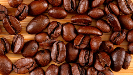 macro shot of coffee beans. Close-up coffee beans.