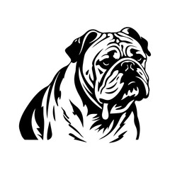 bulldog cartoon on white background illustration