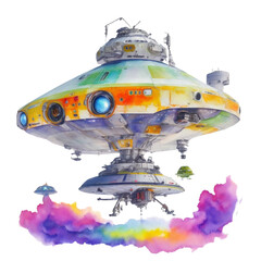 AI Generative generative UFO colorful alien spacecraft SS 2