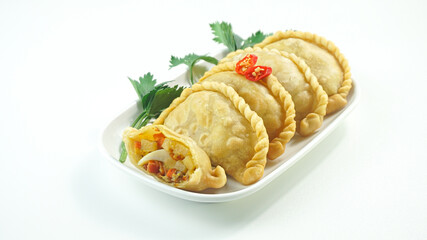 Fried pastels, in Indonesia known as Pastel goreng