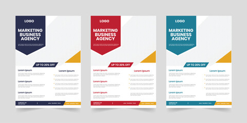 Creative business agency opening workshop a4 flyer, annual corporate marketing solution report, one-sided purple poster template