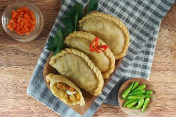 Fried pastels, in Indonesia known as Pastel goreng