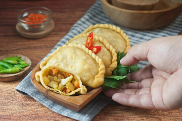 Fried pastels, in Indonesia known as Pastel goreng