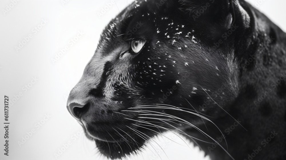 Wall mural a side view portrait of a panther face on a transparent background png isolated generative ai