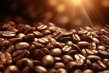 Coffee Beans Closeup background. Generative AI