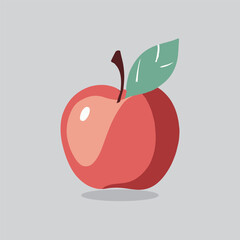 apple fruit cartoon icon illustration. food fruit icon concept isolated