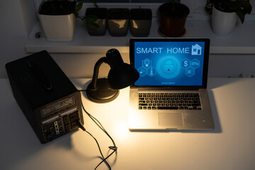Charging station for phone, tablet, laptop and other gadgets when there is no light during...