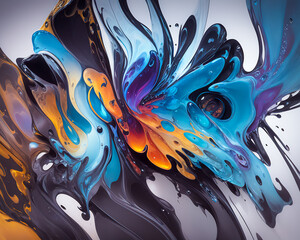 Swirling abstract color blasted wallpaper generative ai