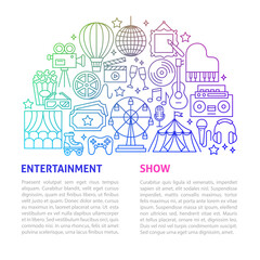 Entertainment Line Template. Vector Illustration of Outline Design.