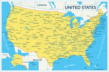 United States Map - highly detailed vector illustration