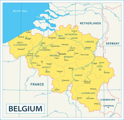 Belgium Map - highly detailed vector illustration