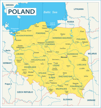 Fototapeta Poland Map - highly detailed vector illustration