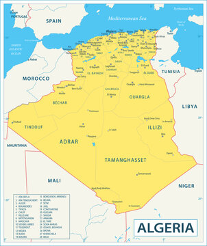 Algeria map - highly detailed vector illustration