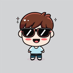 kawaii cute happy boy t shirt design
