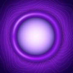 Abstract vector wave blue shining background illustration with round plastic banner