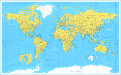 World map - highly detailed vector illustration