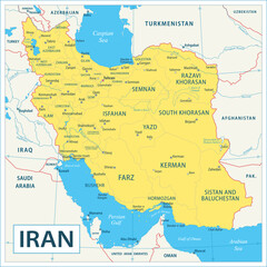 Iran map - highly detailed vector illustration
