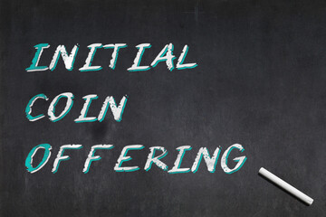 Fototapeta premium Initial Coin Offering written on a blackboard