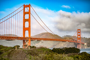 Golden Gate Bridge in the city of San Francisco, in the state of California in the USA. Concept America.