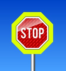 Reflective road sign stop