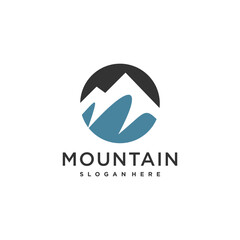 Mountain logo vector design idea with modern style