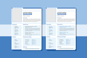 Blue and White Resume and Cover Letter Layout