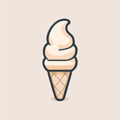 ice cream cone cartoon icon illustration. sweet food icon concept isolated