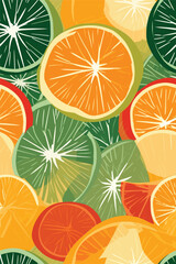 Fresh Tropical Abstract Pattern: Orange and Green Minimalist Background