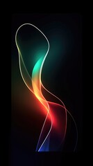 Naklejka premium Un fond d'écran mobile cool et moderne avec des formes et des lignes abstraites dans une palette noire et colorée